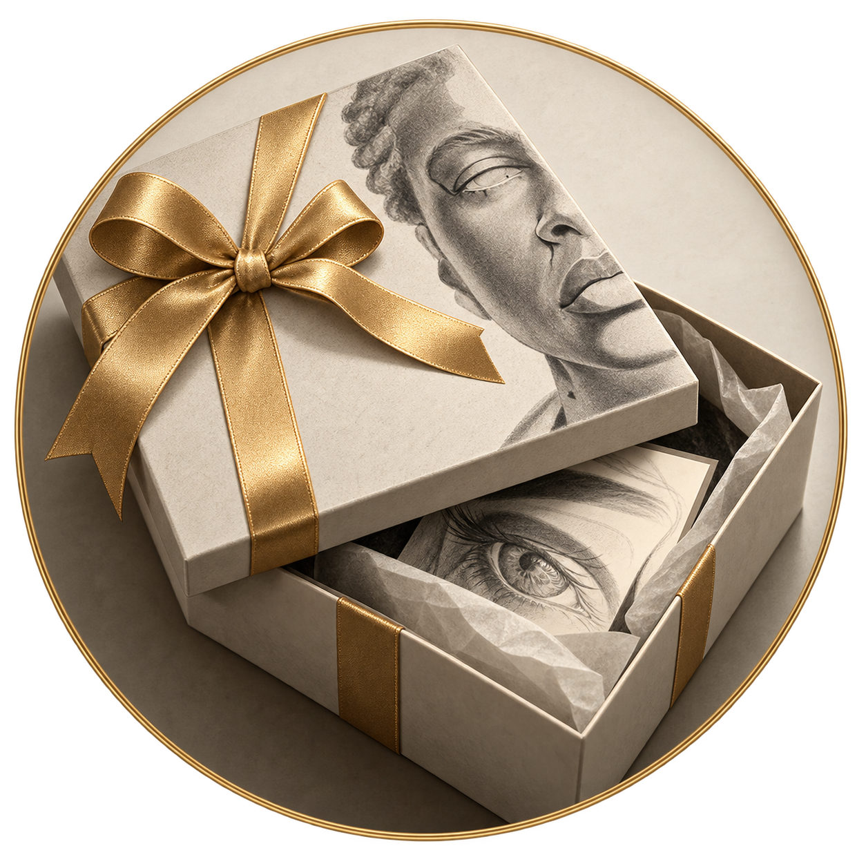 Gift card for custom portrait commission